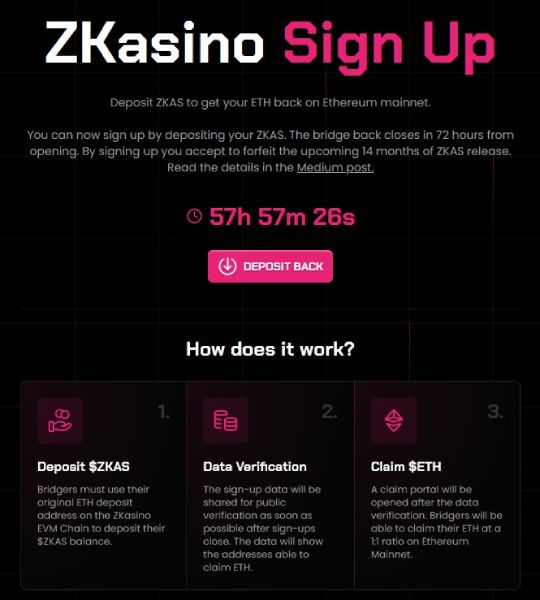 
ZKasino принимает заявки на возврат Ethereum в течение 72 часов                